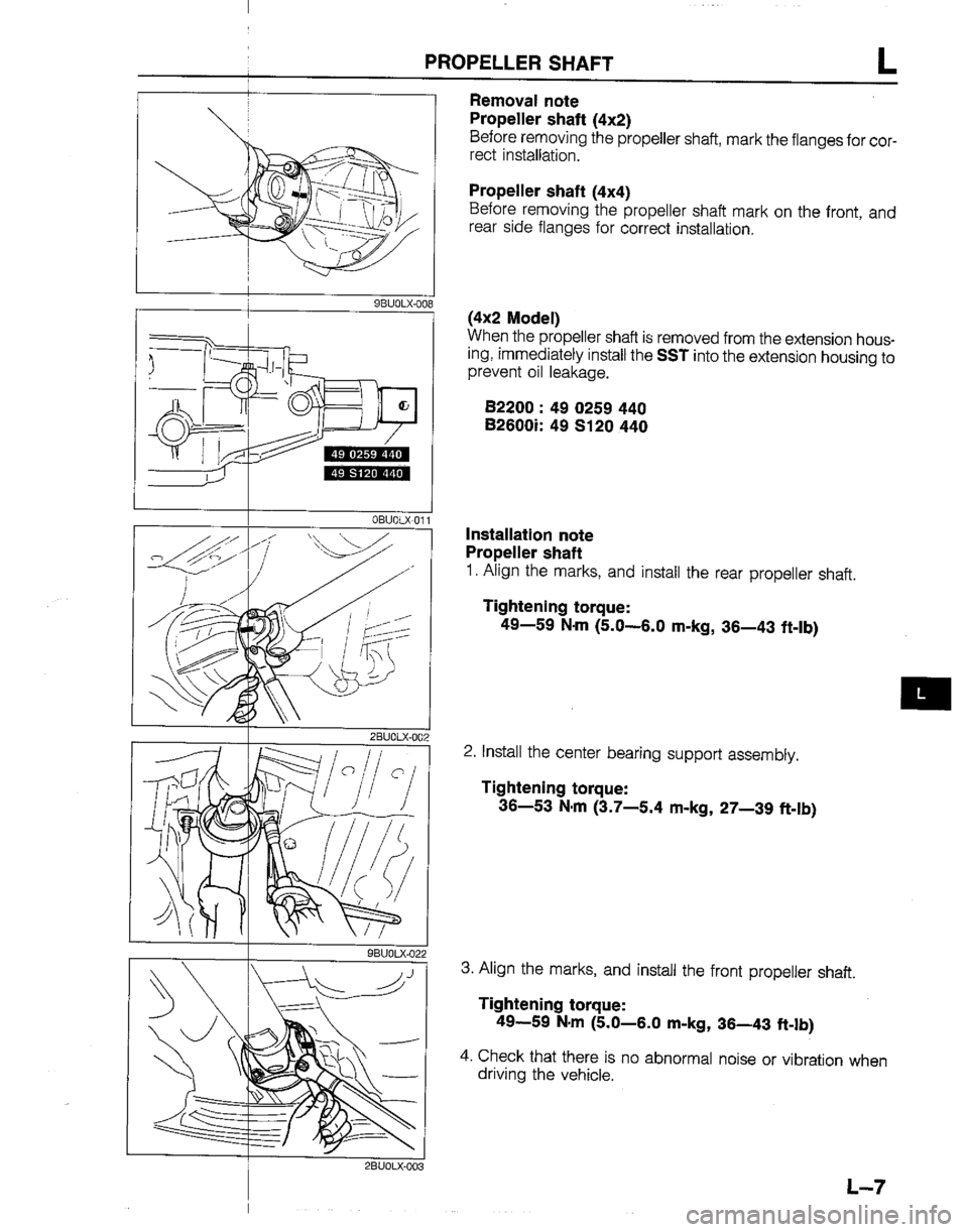 MAZDA B2200 1992  Workshop Manual 