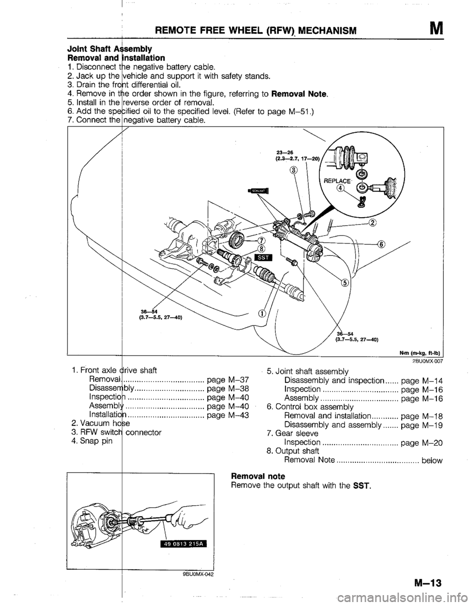 MAZDA B2600I 1992  Workshop Manual 