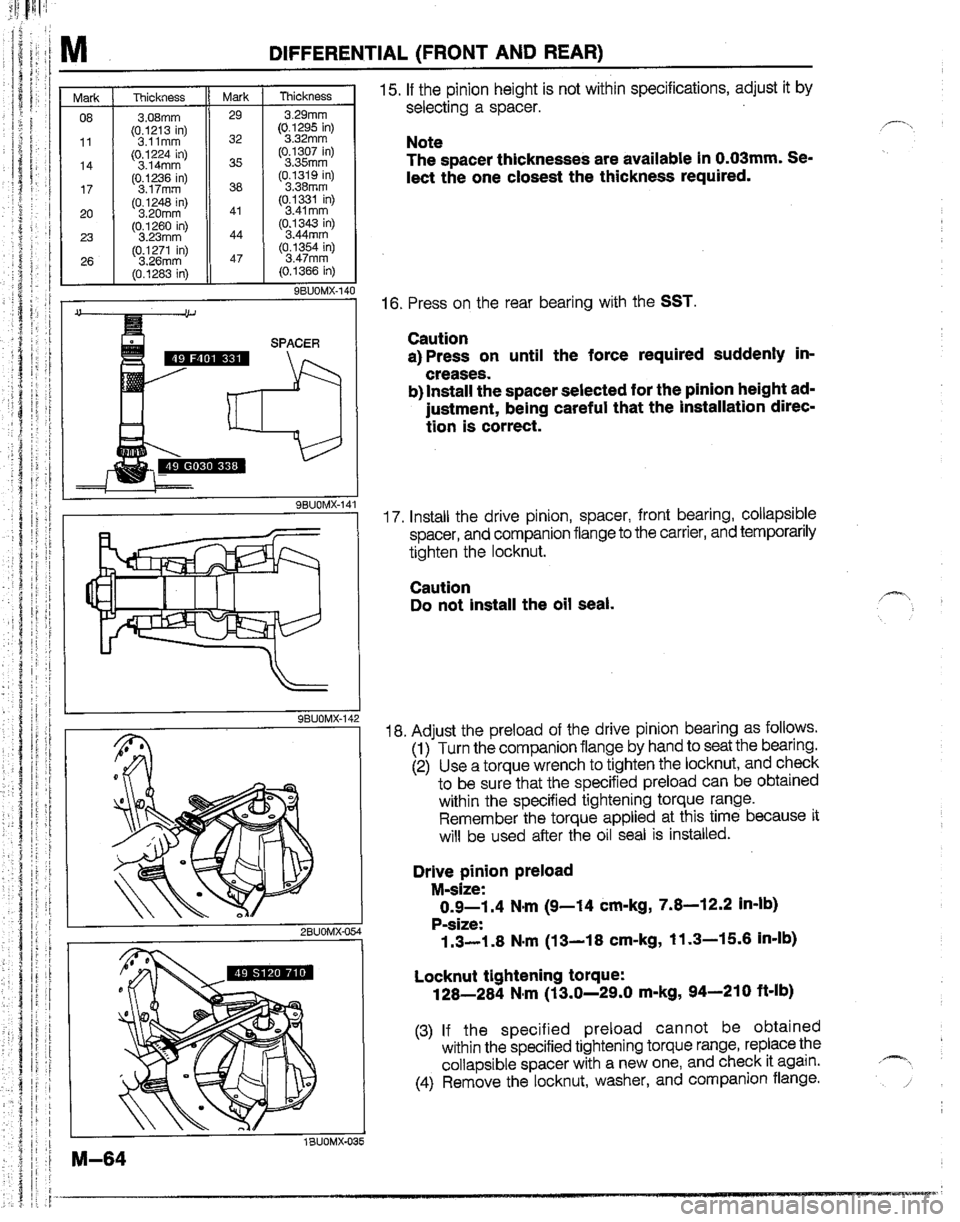MAZDA B2600I 1992  Workshop Manual 