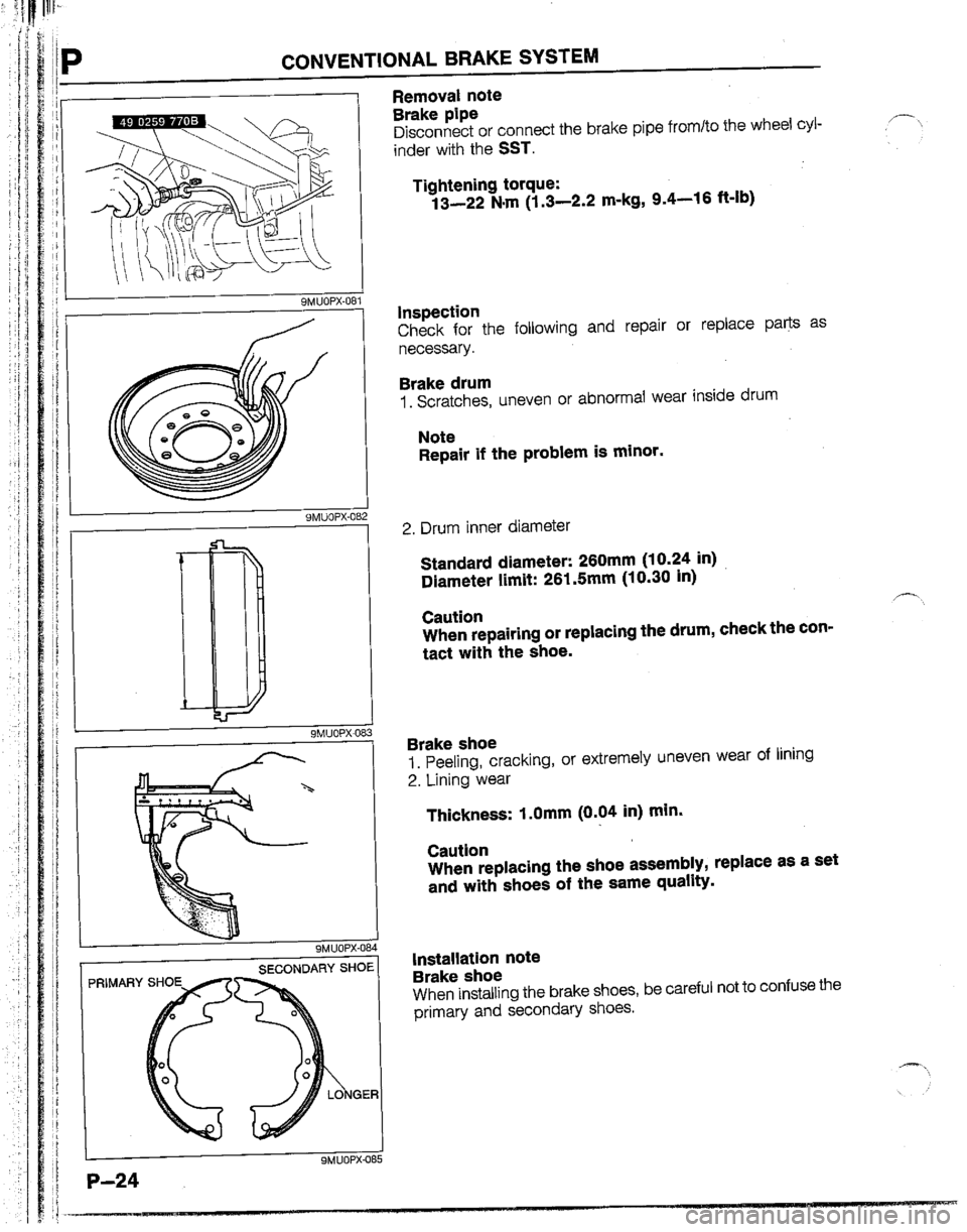 MAZDA B2600I 1992  Workshop Manual 