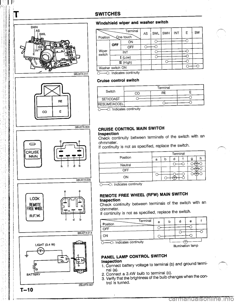 MAZDA B2600I 1992  Workshop Manual 