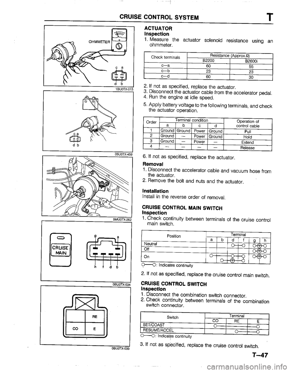 MAZDA B2600I 1992  Workshop Manual 