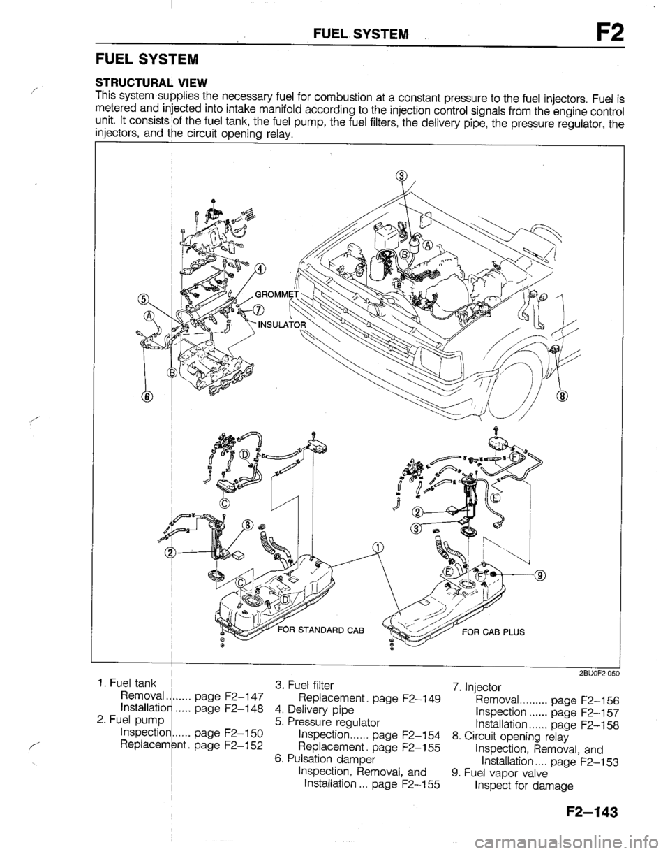 MAZDA B2600I 1992  Workshop Manual 