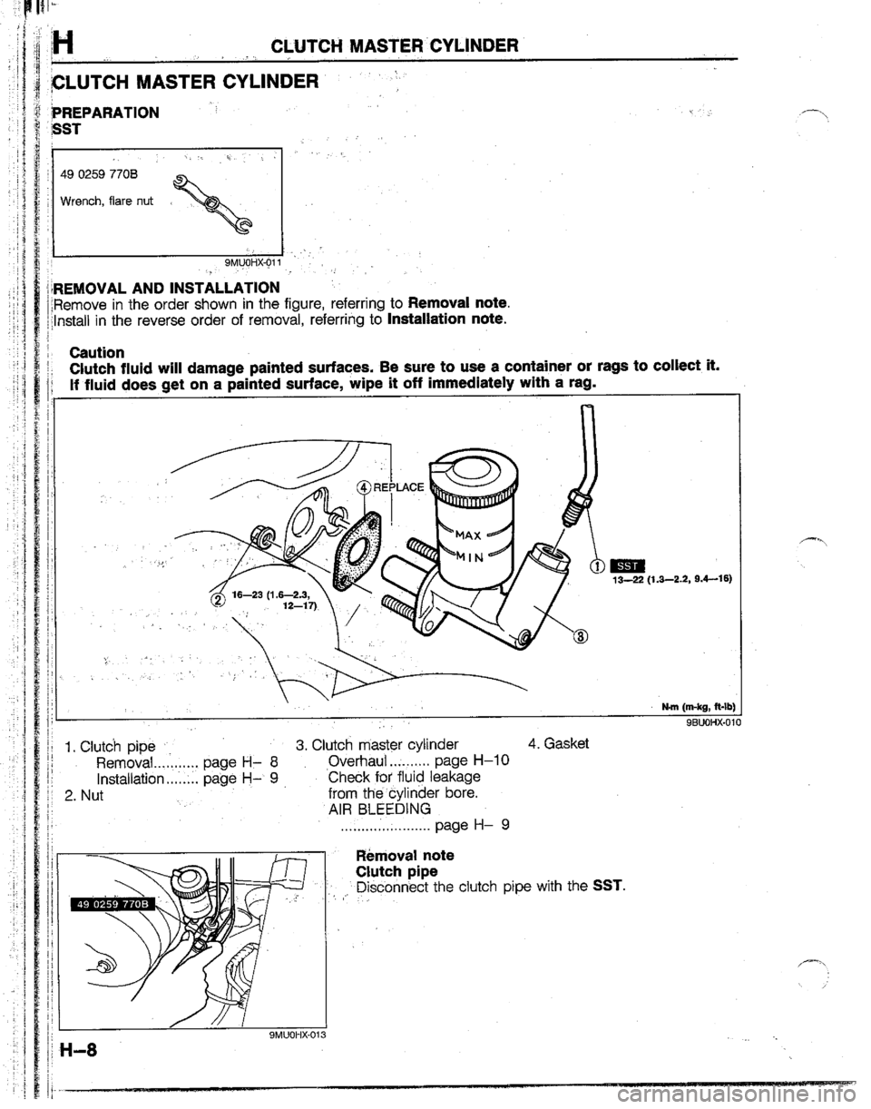 MAZDA B2600I 1992  Workshop Manual 