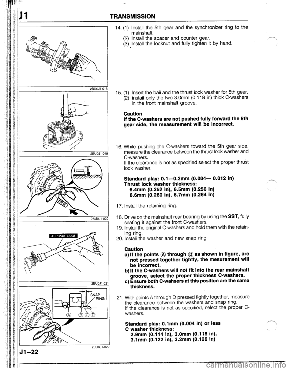 MAZDA B2600I 1992  Workshop Manual 