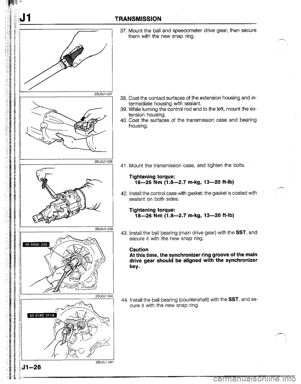 MAZDA B2600I 1992  Workshop Manual 