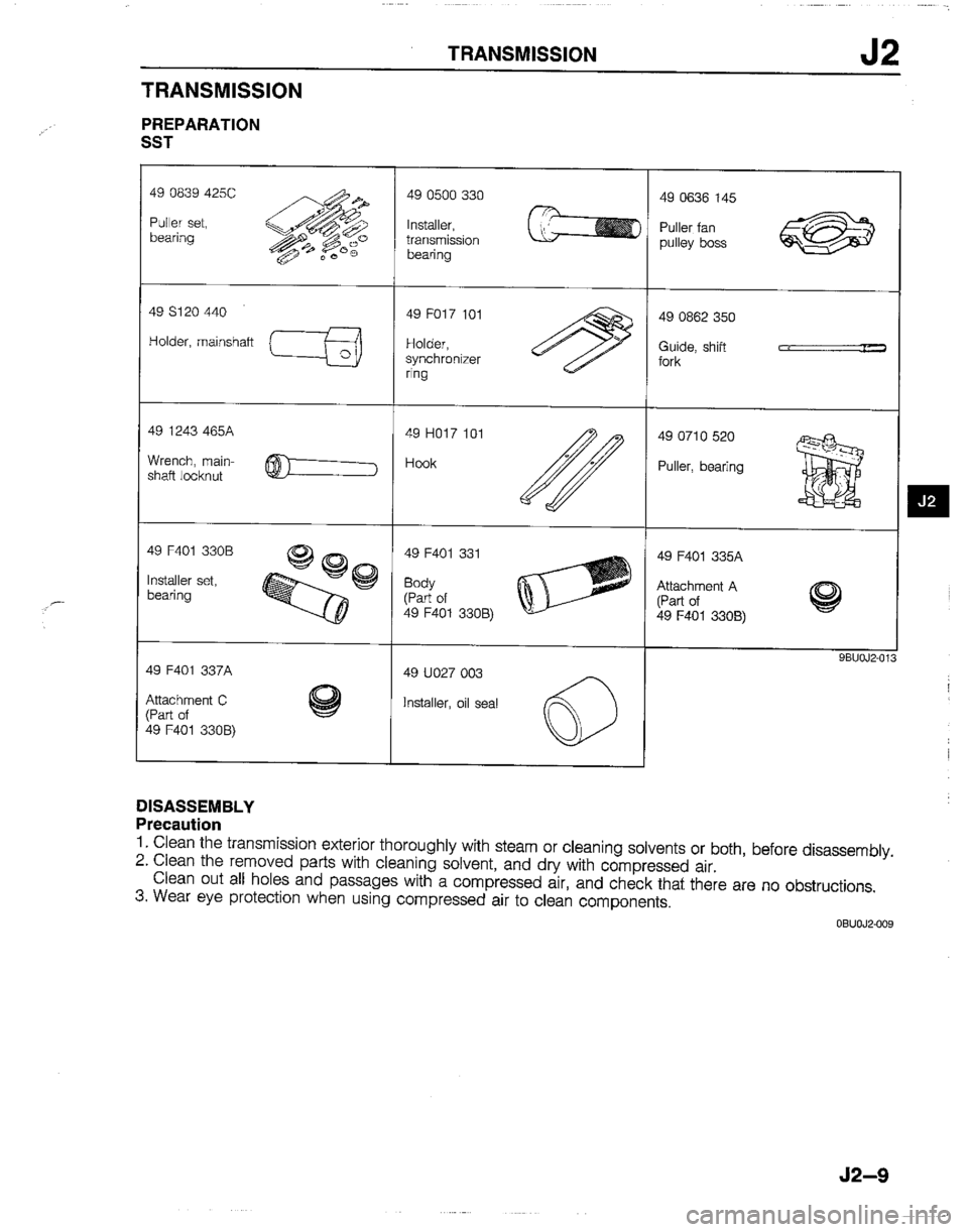 MAZDA B2600I 1992  Workshop Manual 