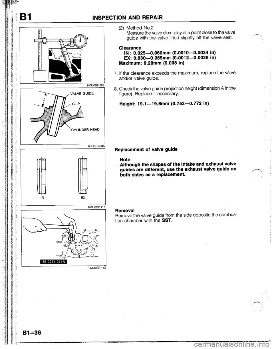 MAZDA B2600I 1992  Workshop Manual 