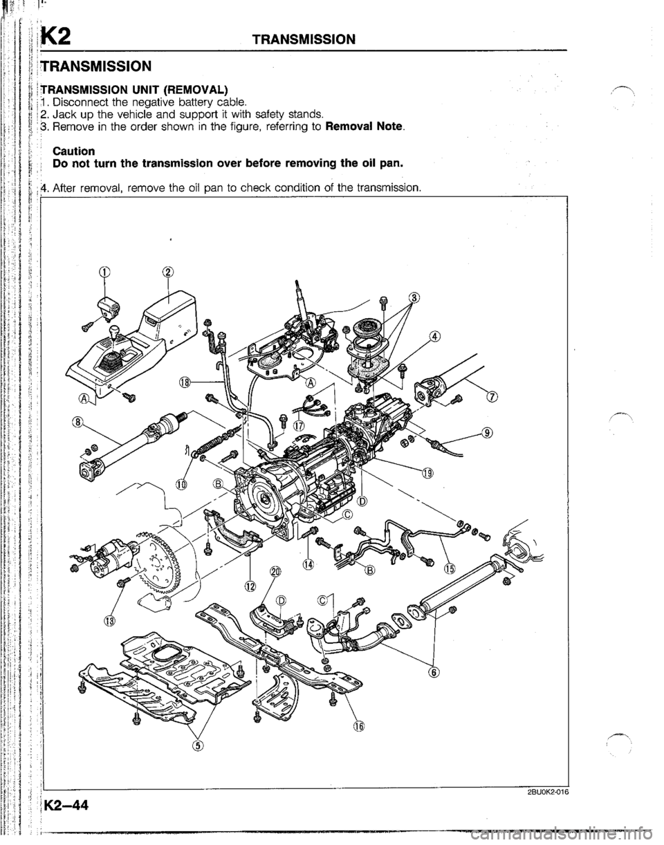 MAZDA B2600I 1992  Workshop Manual 