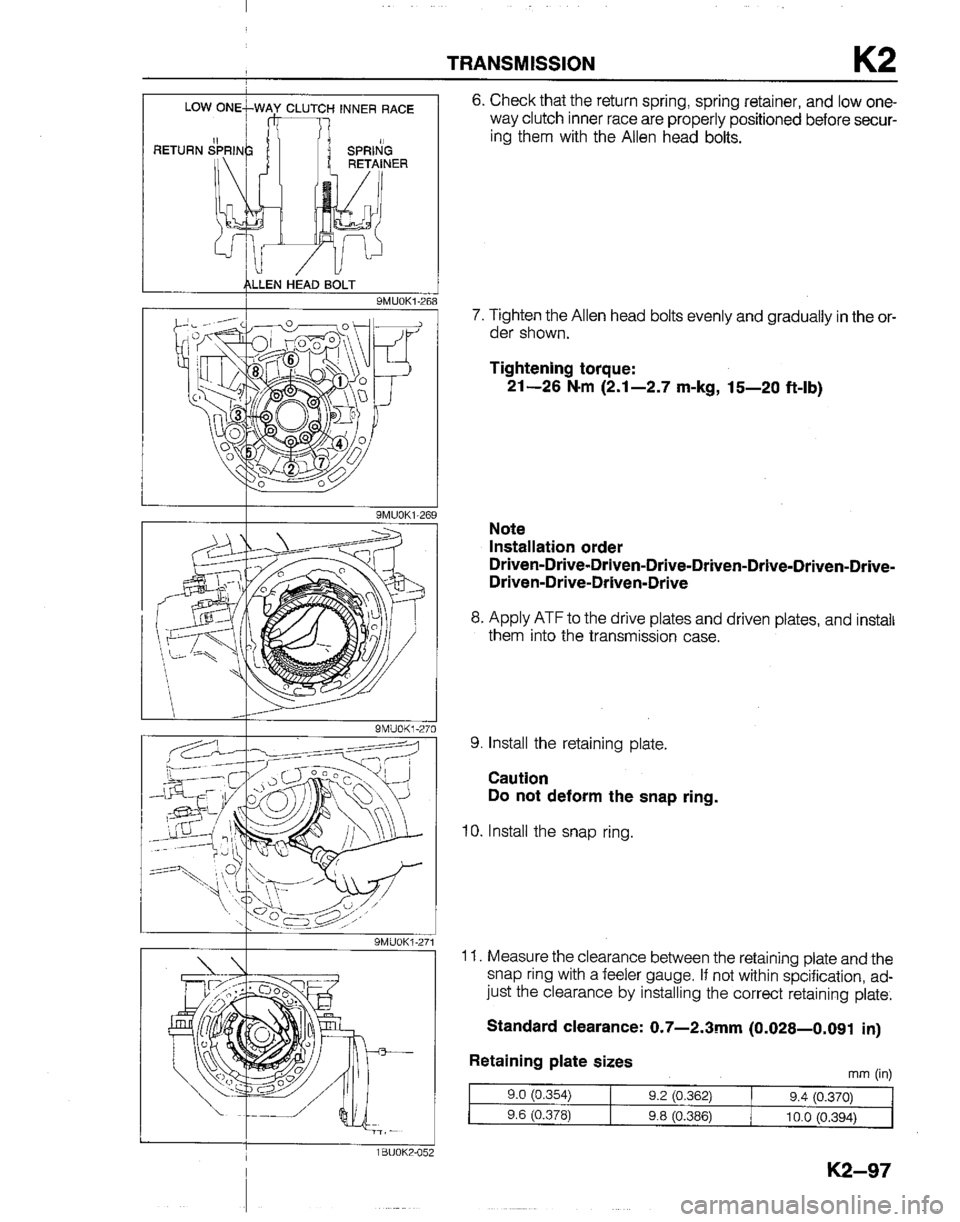 MAZDA B2600I 1992  Workshop Manual 