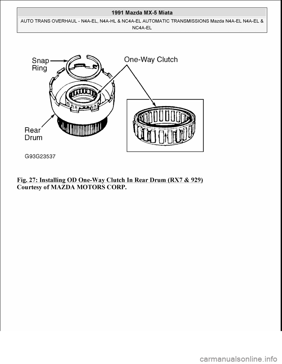 MAZDA MIATA 1991  Factory Service Manual 