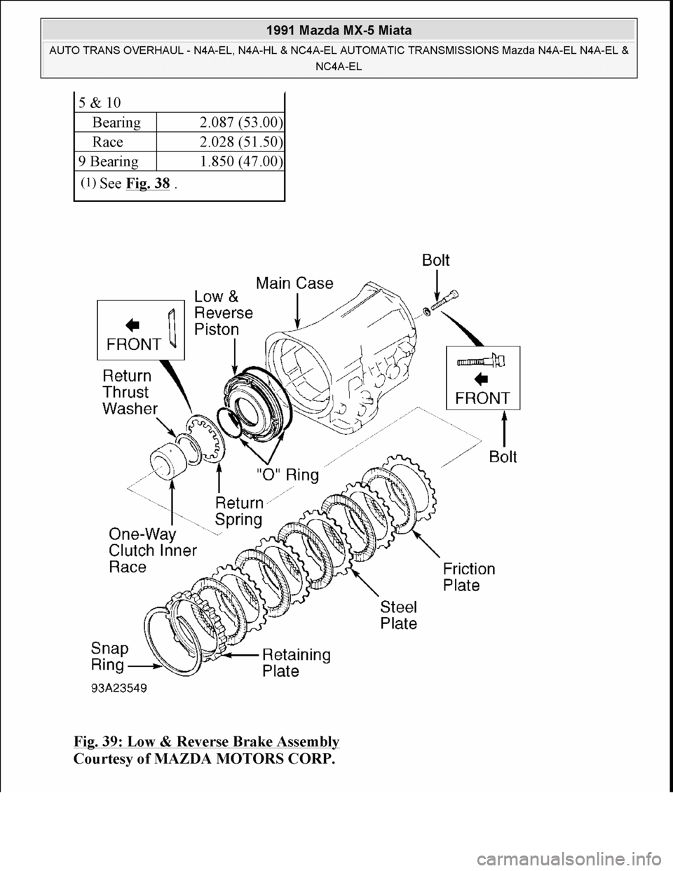 MAZDA MIATA 1991  Factory Service Manual 