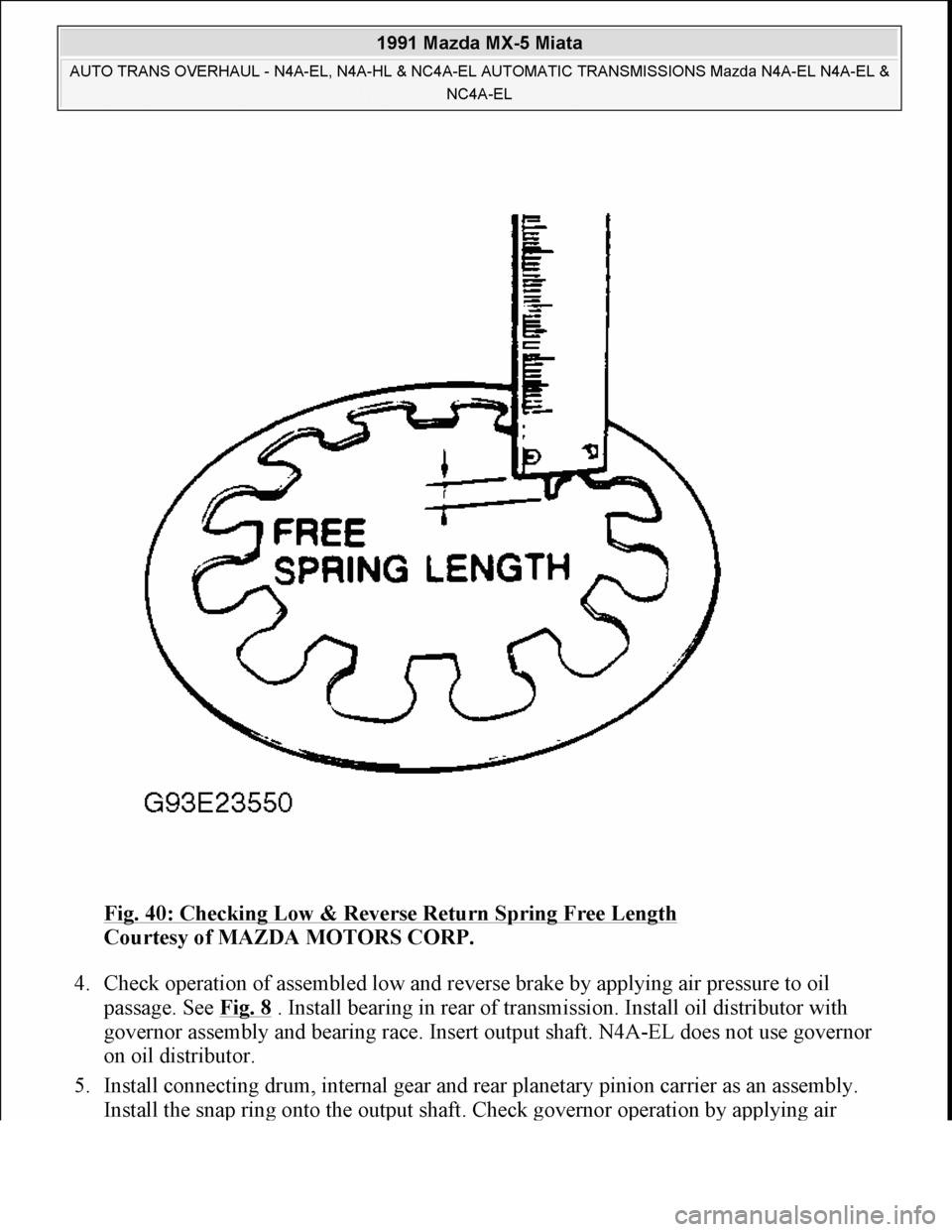 MAZDA MIATA 1991  Factory Service Manual 