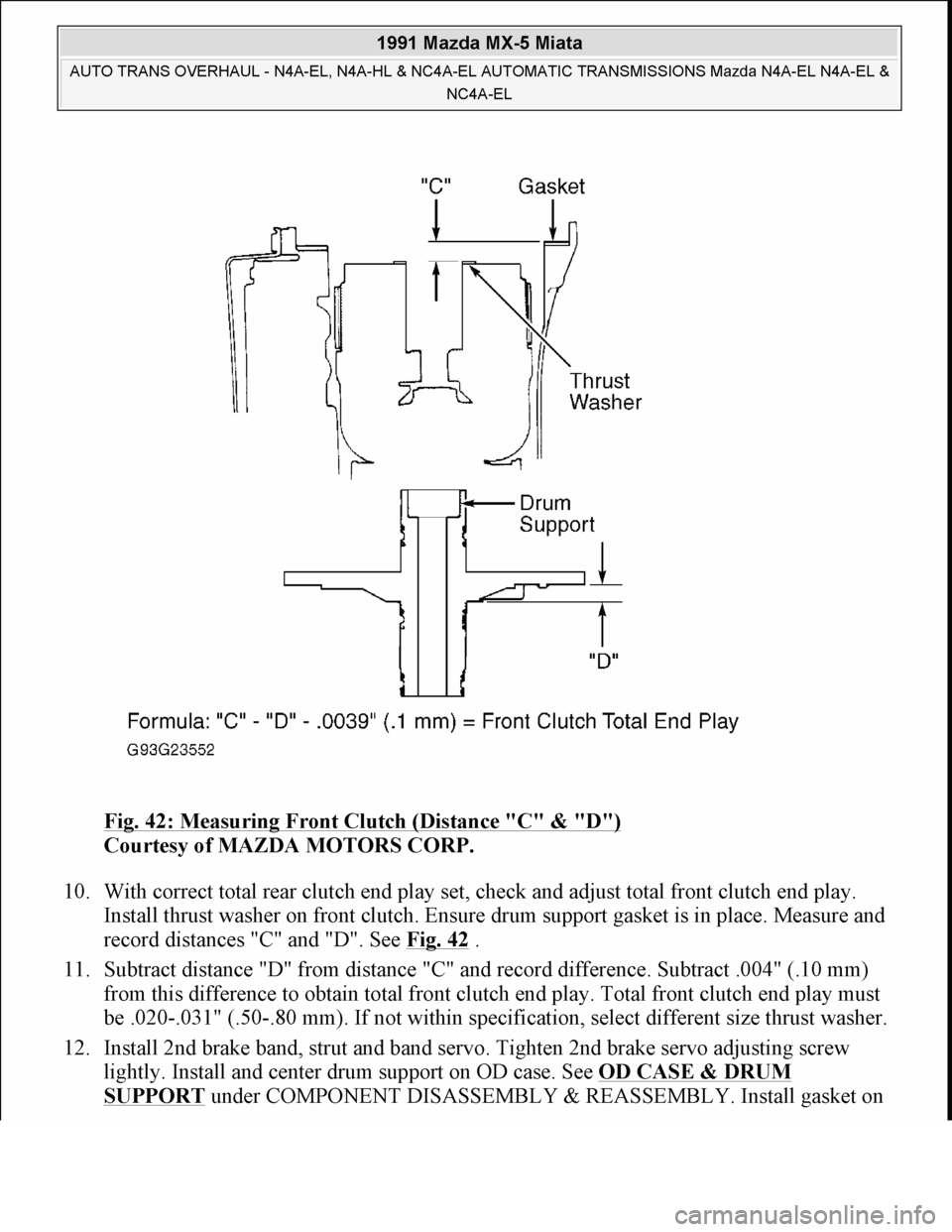 MAZDA MIATA 1991  Factory Service Manual 