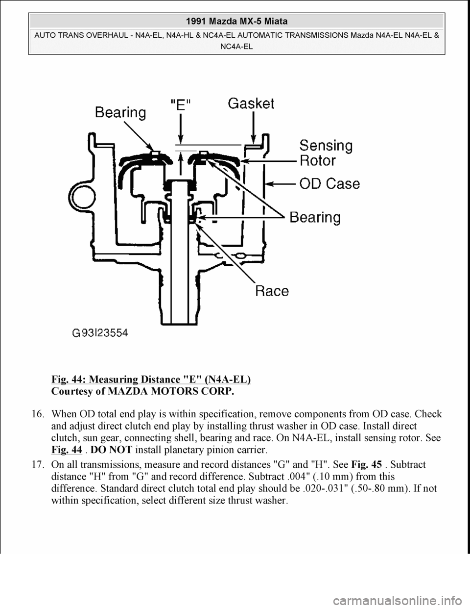 MAZDA MIATA 1991  Factory Service Manual 