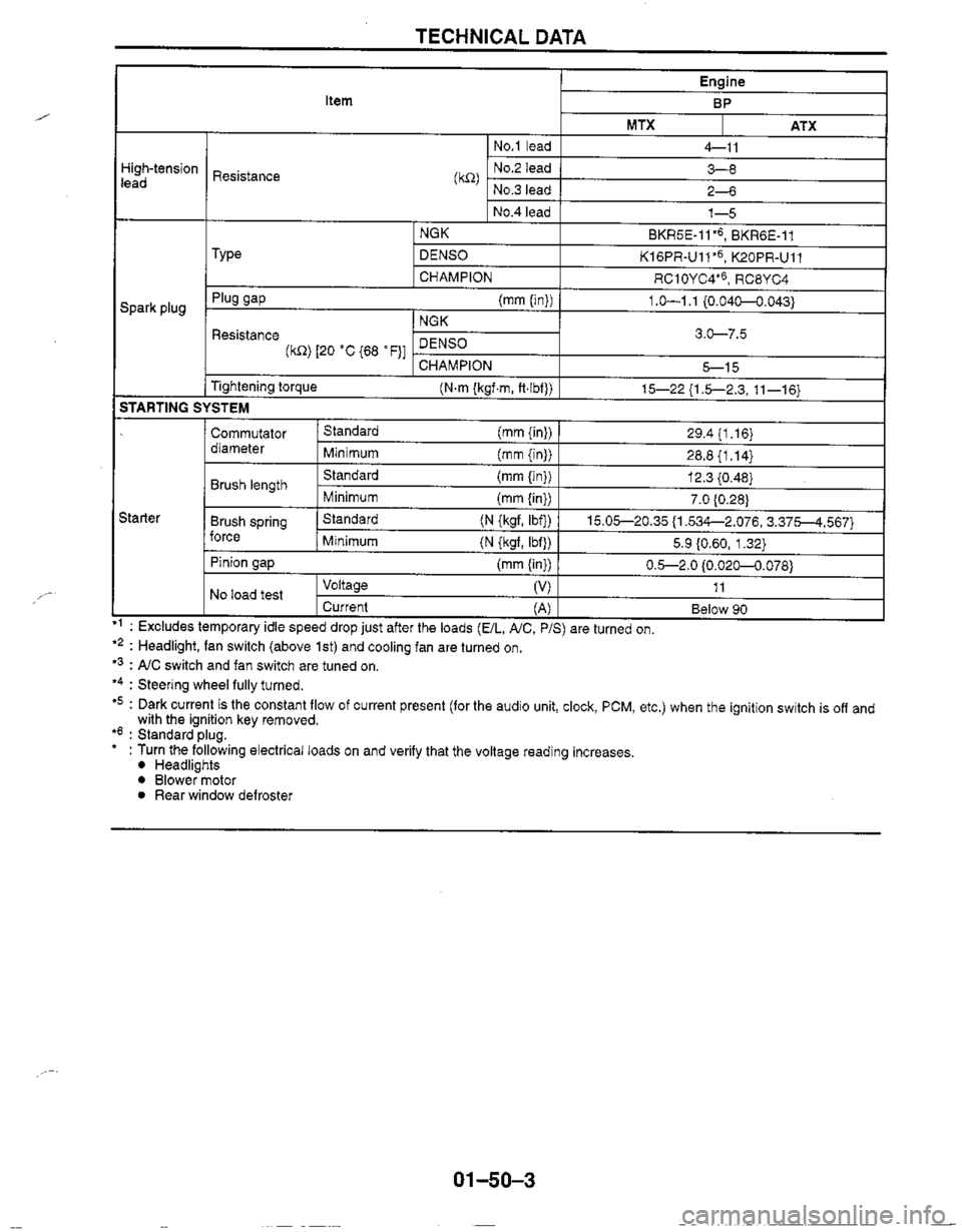 MAZDA MIATA 1999  Workshop Manual 