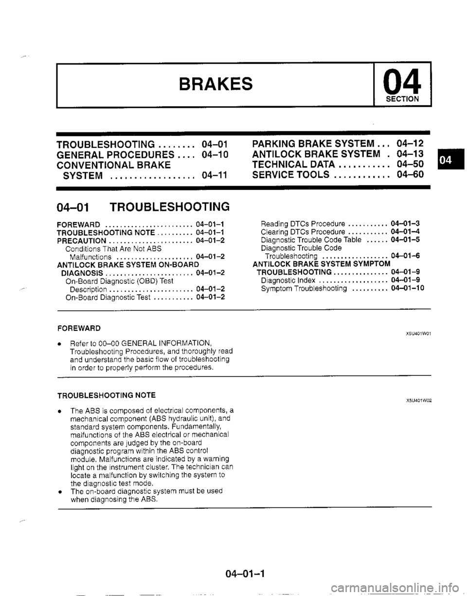 MAZDA MIATA 1999  Workshop Manual 