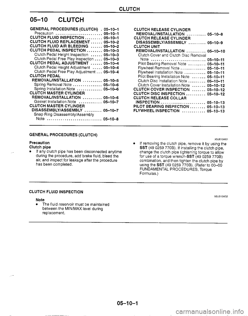 MAZDA MIATA 1999  Workshop Manual 