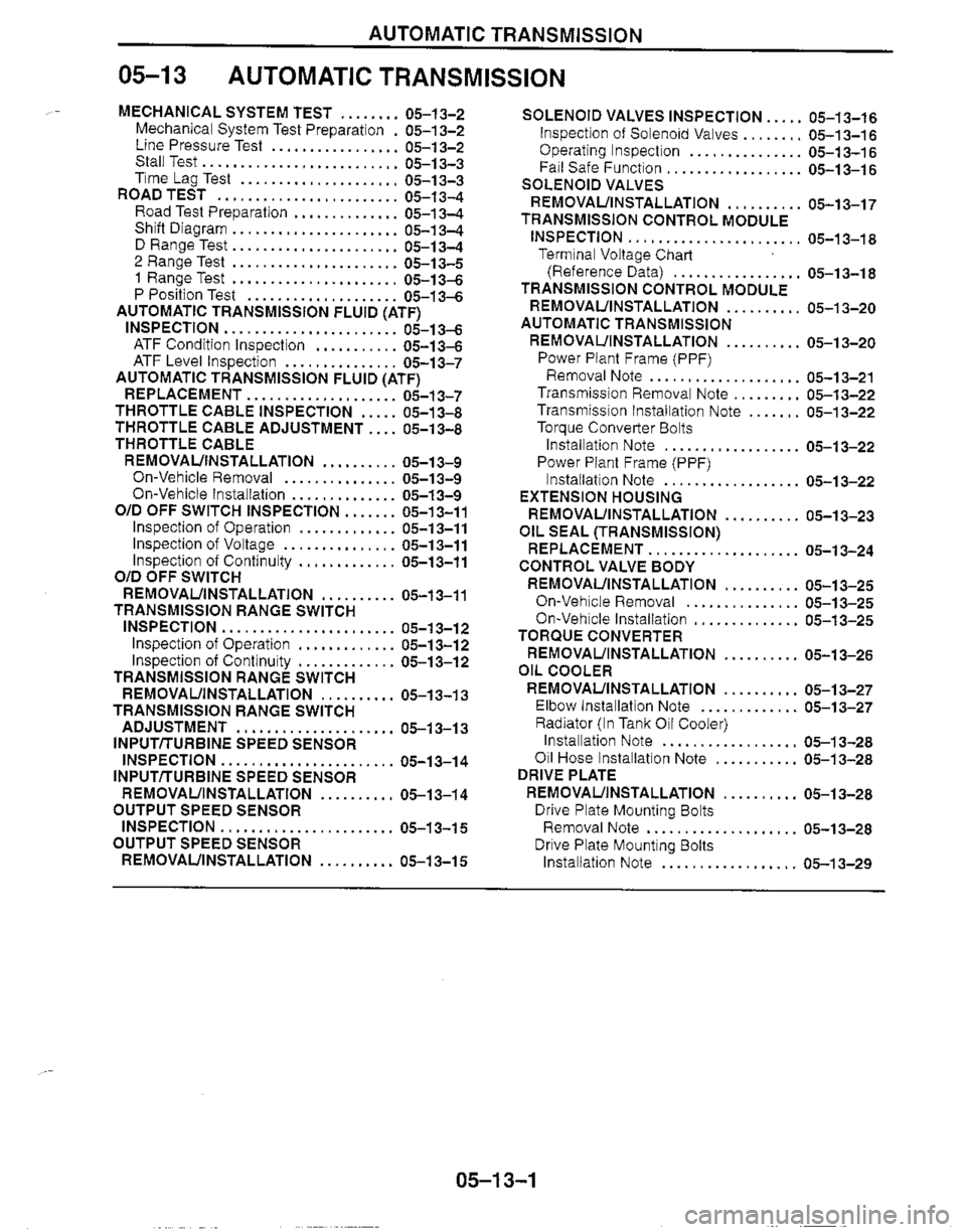 MAZDA MIATA 1999  Workshop Manual 