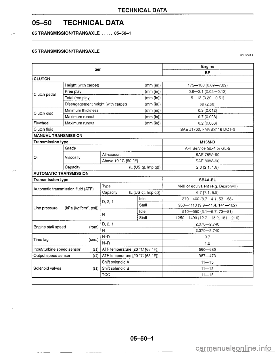 MAZDA MIATA 1999  Workshop Manual 