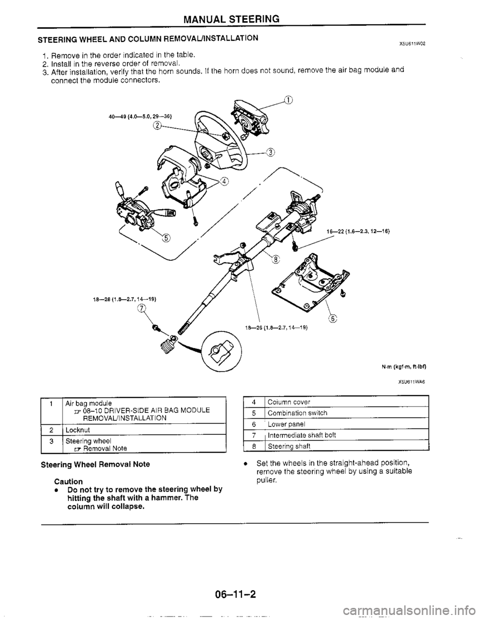 MAZDA MIATA 1999  Workshop Manual 