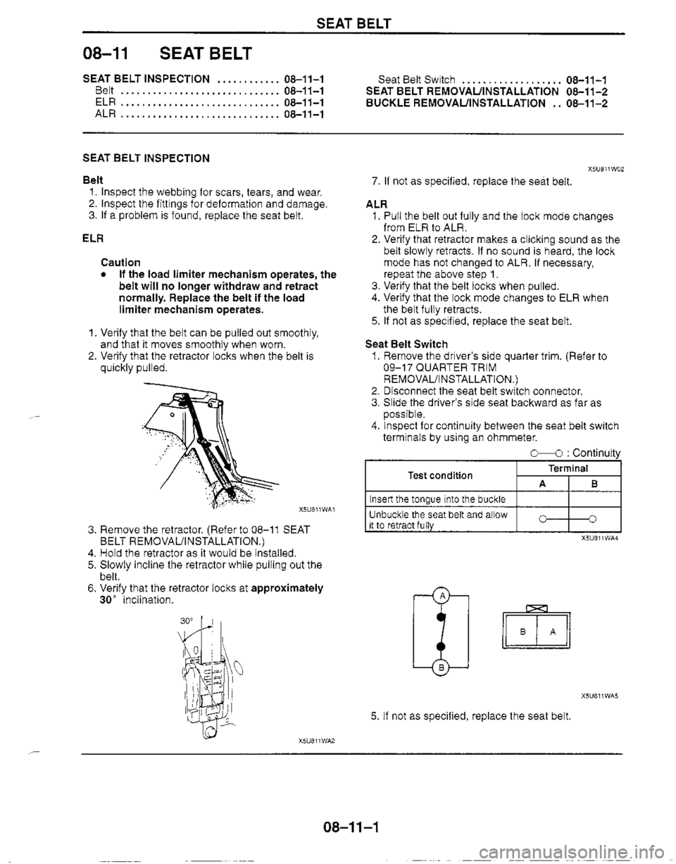 MAZDA MIATA 1999  Workshop Manual 
