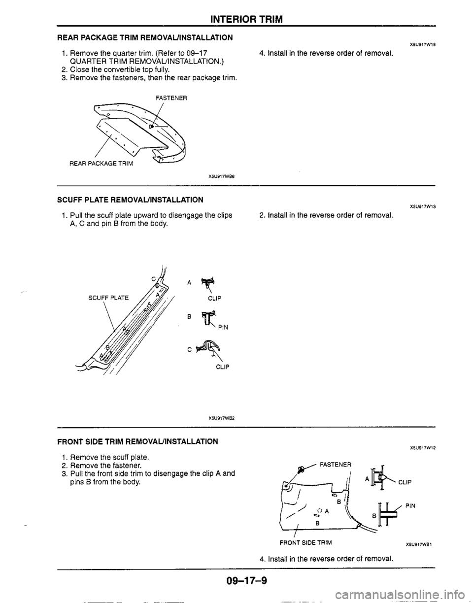 MAZDA MIATA 1999  Workshop Manual 