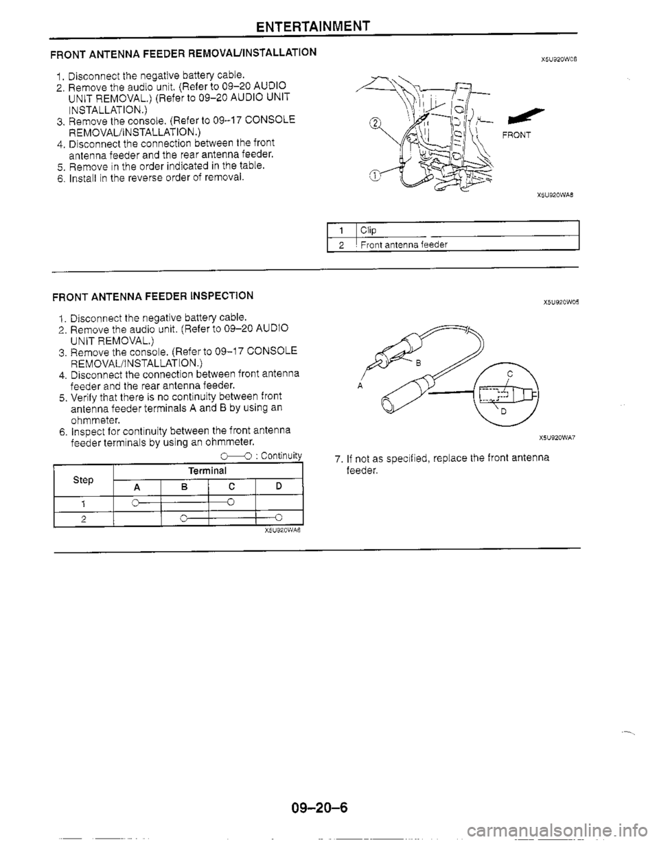MAZDA MIATA 1999  Workshop Manual 
