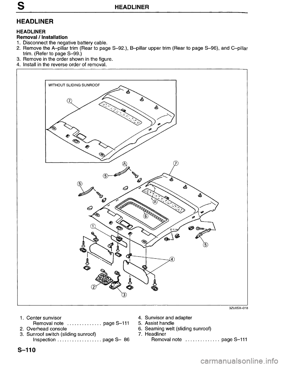 MAZDA MILLENIA 1996  Workshop Manual 