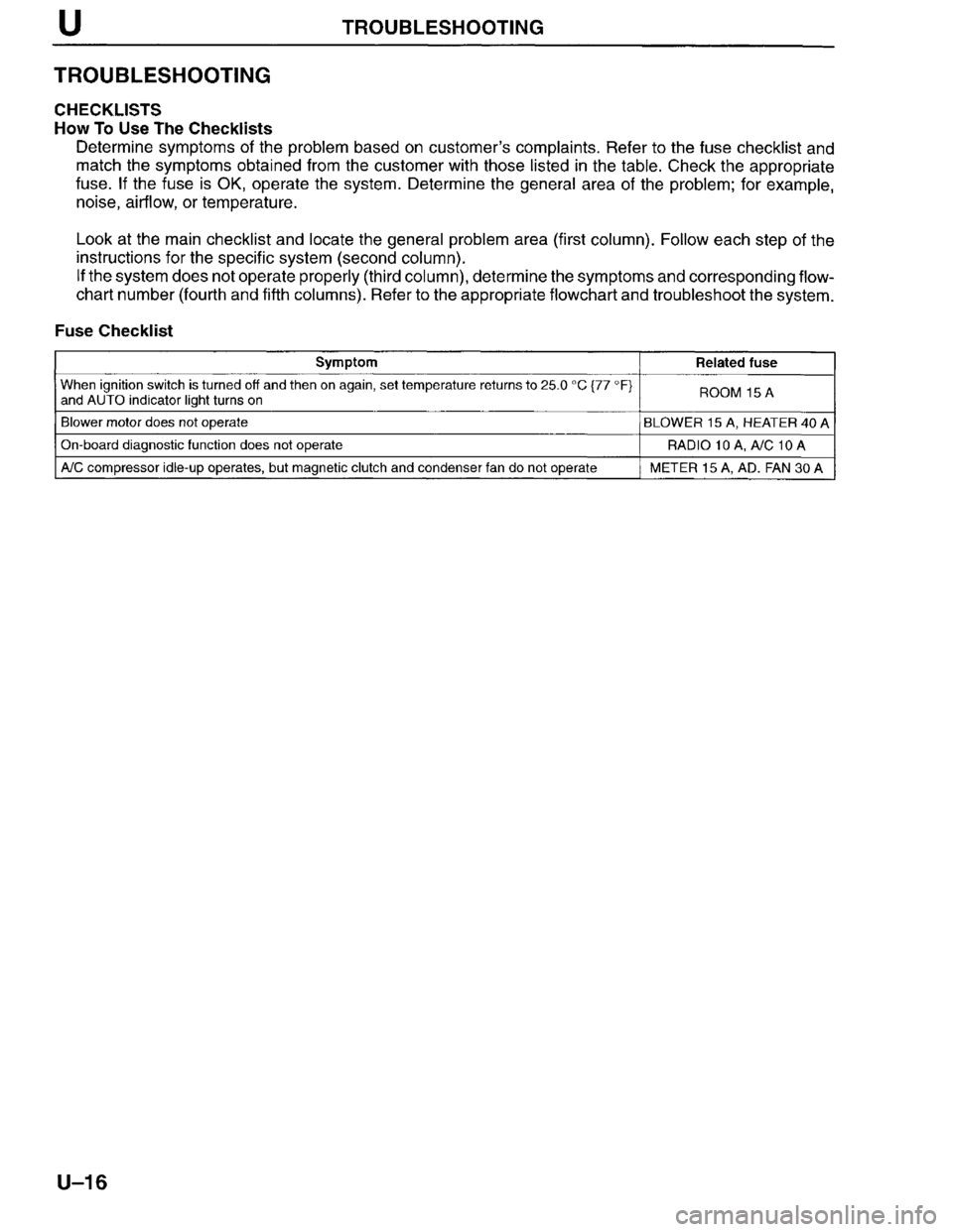MAZDA MILLENIA 1996  Workshop Manual 