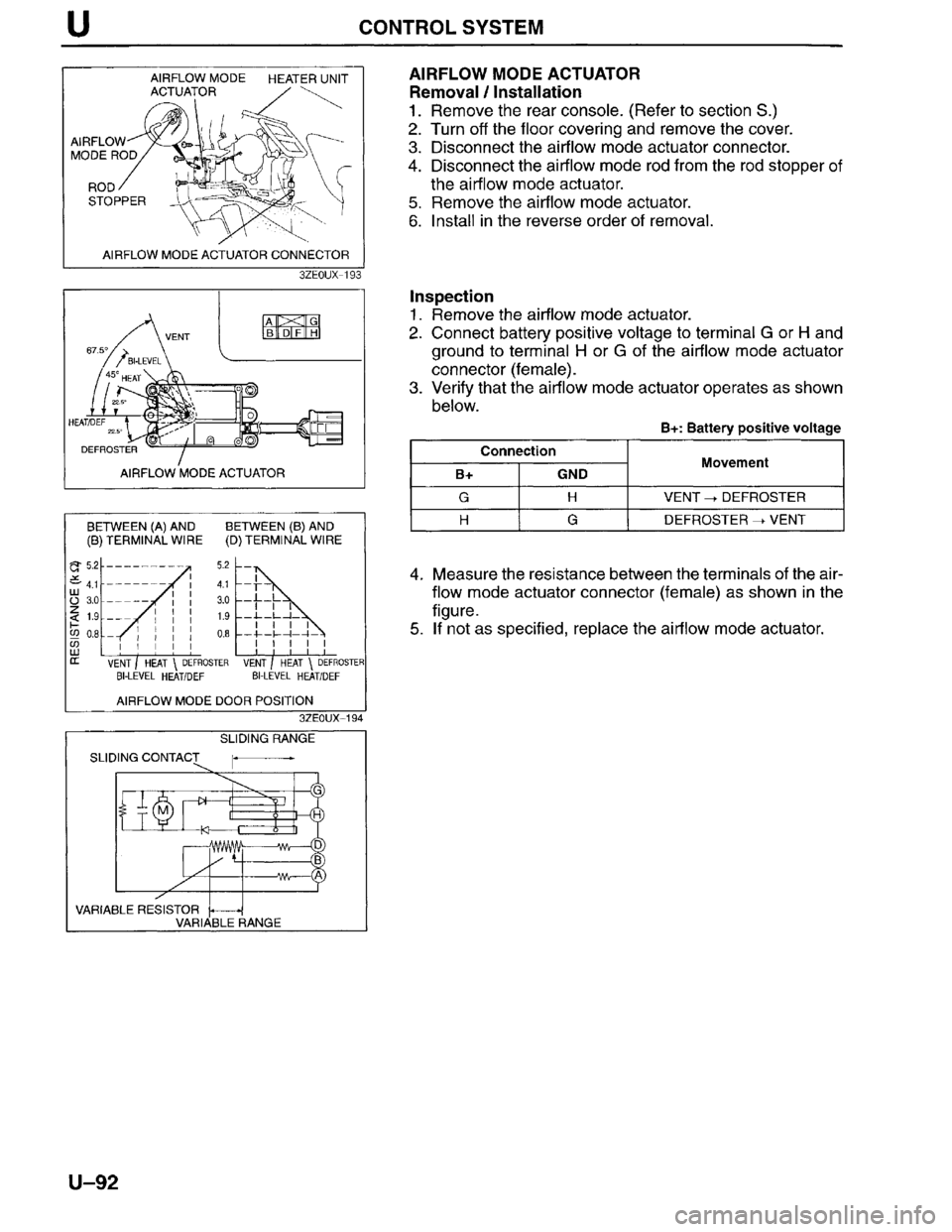 MAZDA MILLENIA 1996  Workshop Manual 