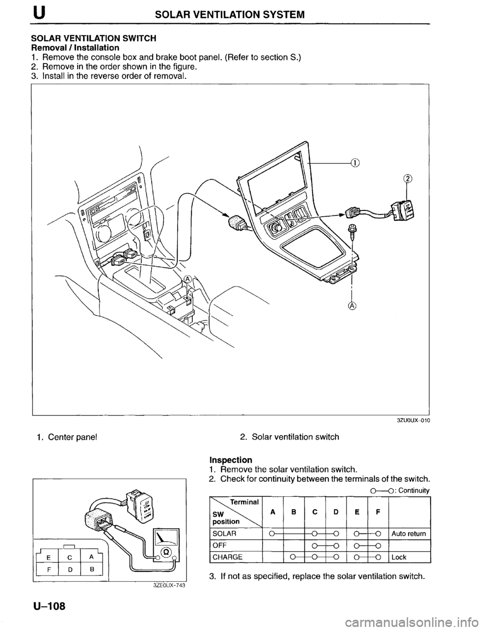 MAZDA MILLENIA 1996  Workshop Manual 