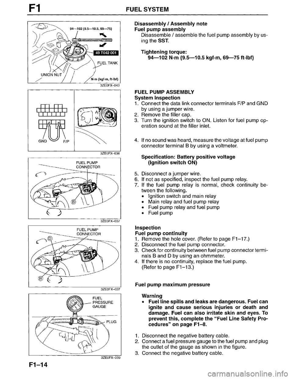 MAZDA MILLENIA 1996  Workshop Manual 