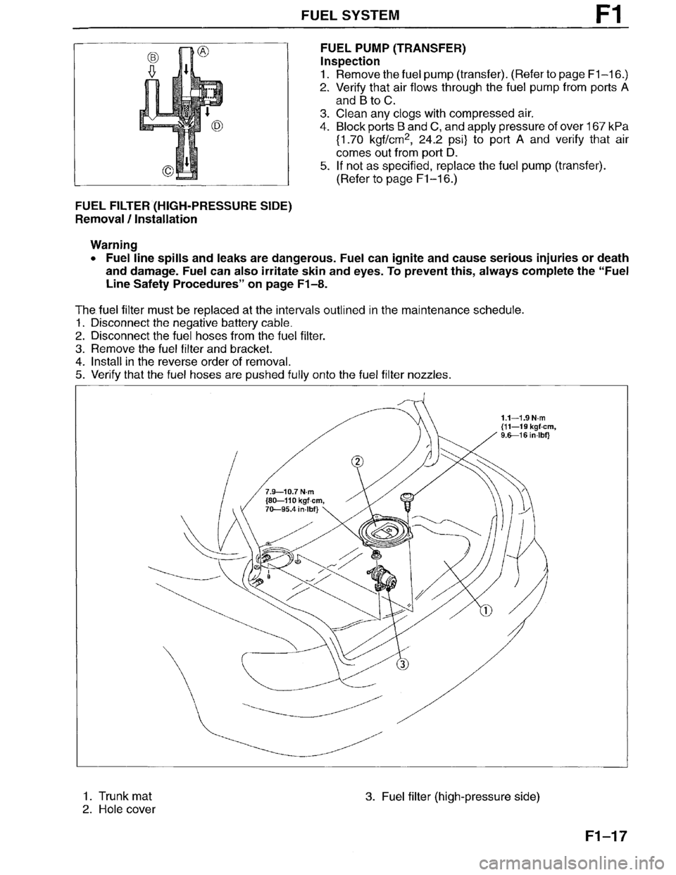 MAZDA MILLENIA 1996  Workshop Manual 