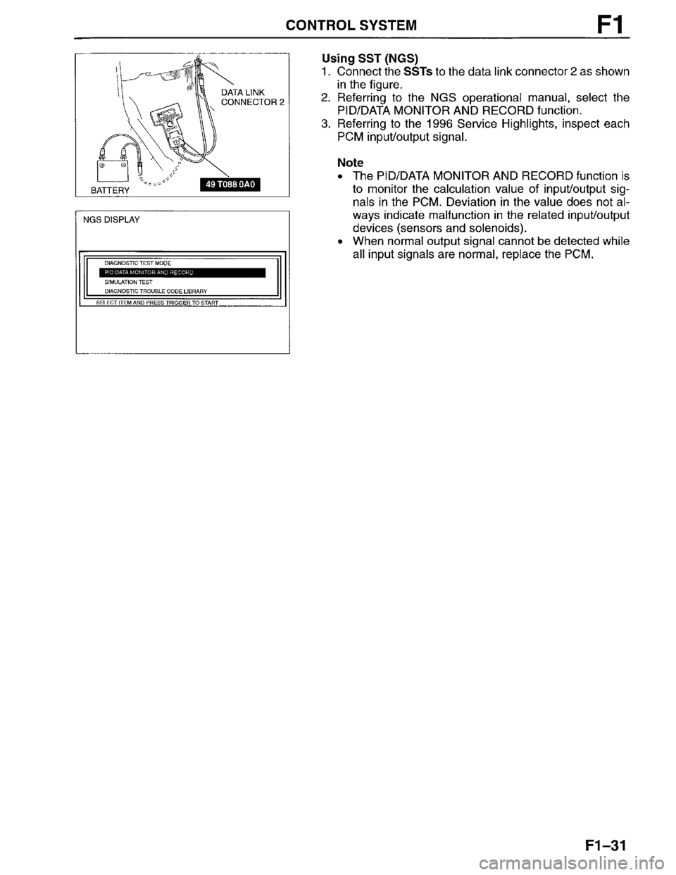 MAZDA MILLENIA 1996  Workshop Manual 