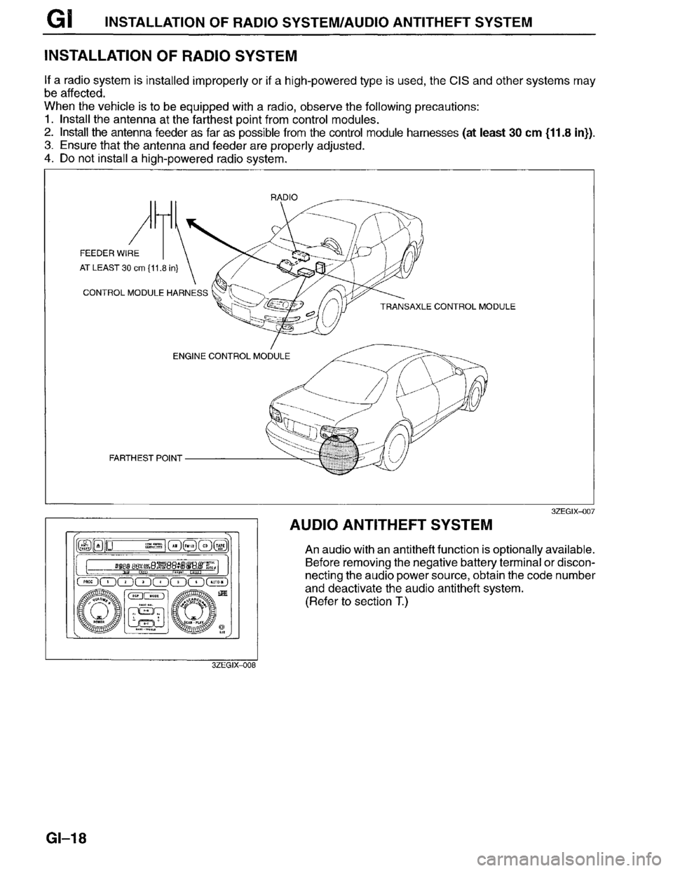 MAZDA MILLENIA 1996  Workshop Manual 