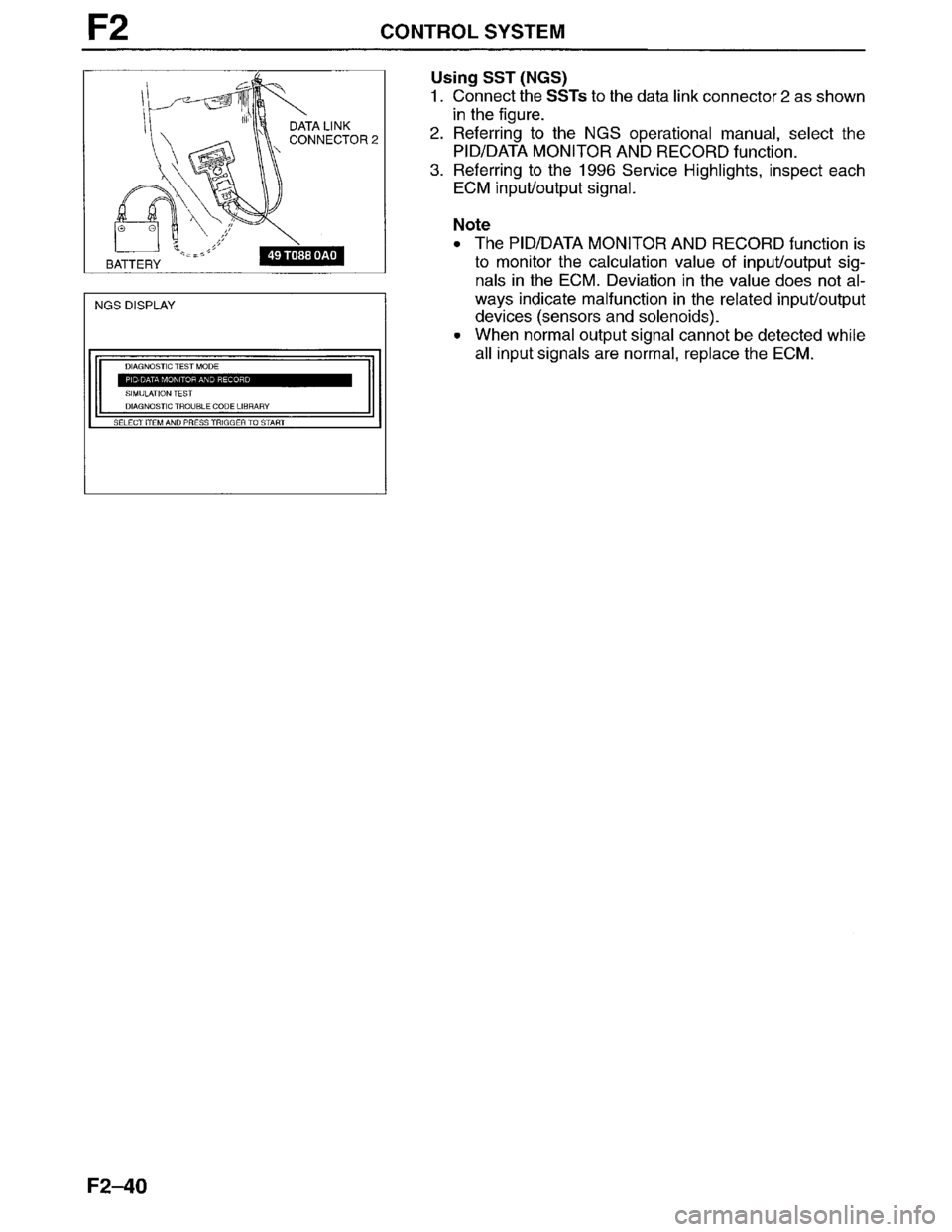MAZDA MILLENIA 1996  Workshop Manual 