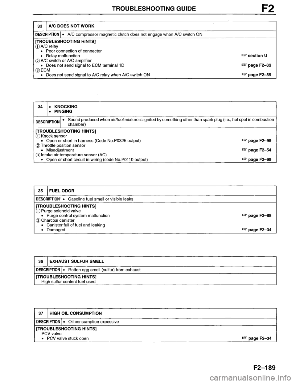 MAZDA MILLENIA 1996  Workshop Manual 