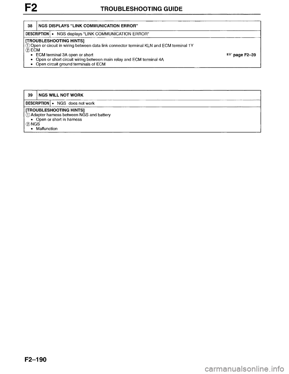 MAZDA MILLENIA 1996  Workshop Manual 