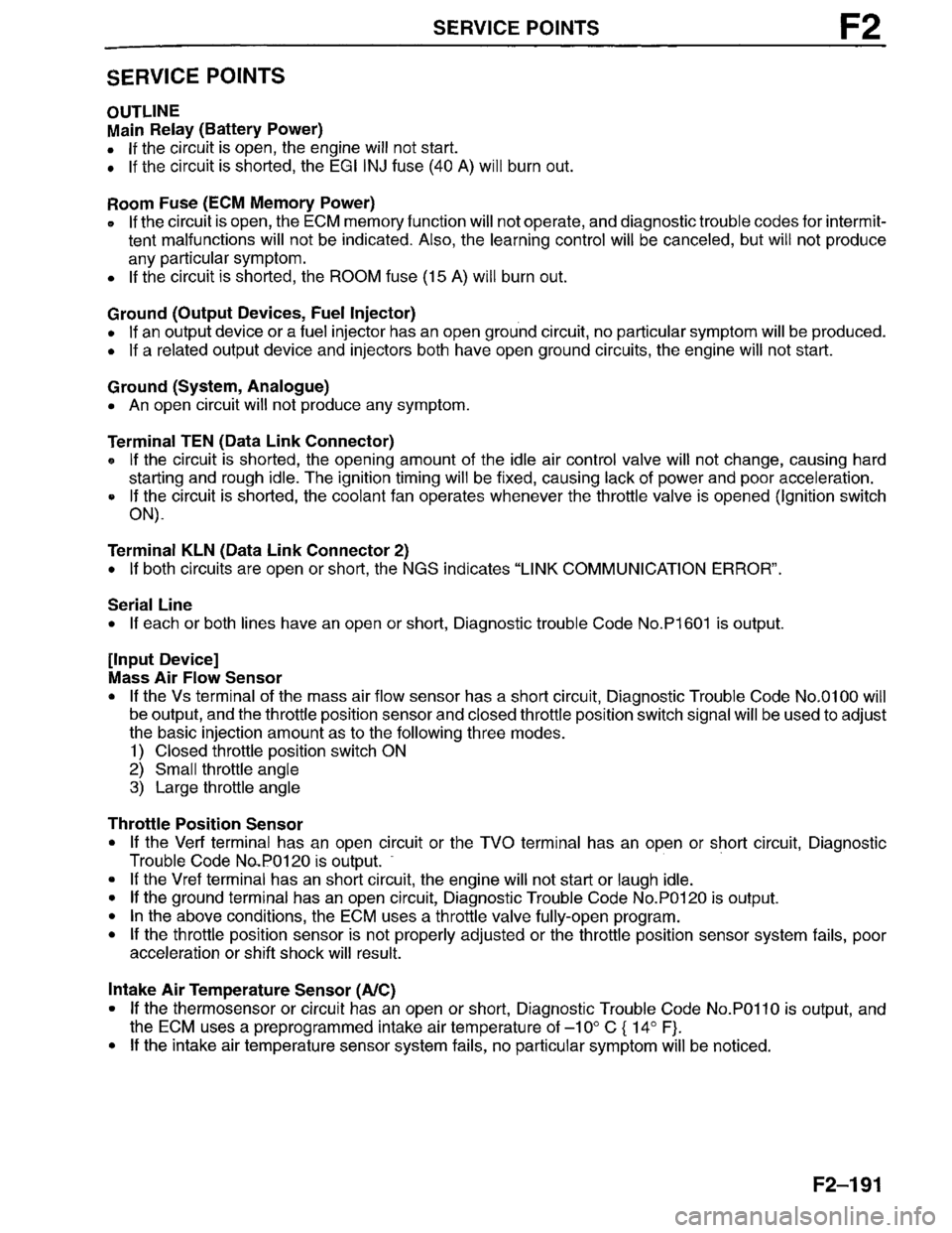 MAZDA MILLENIA 1996  Workshop Manual 