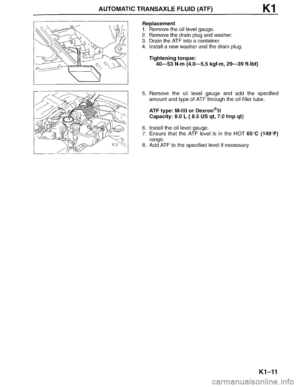 MAZDA MILLENIA 1996  Workshop Manual 