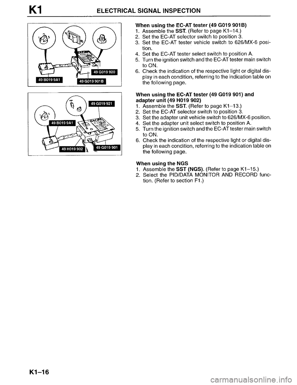 MAZDA MILLENIA 1996  Workshop Manual 