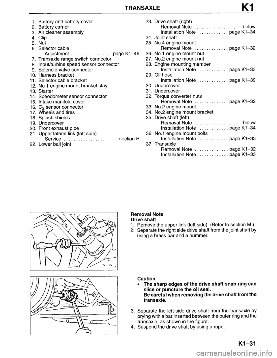 MAZDA MILLENIA 1996  Workshop Manual 