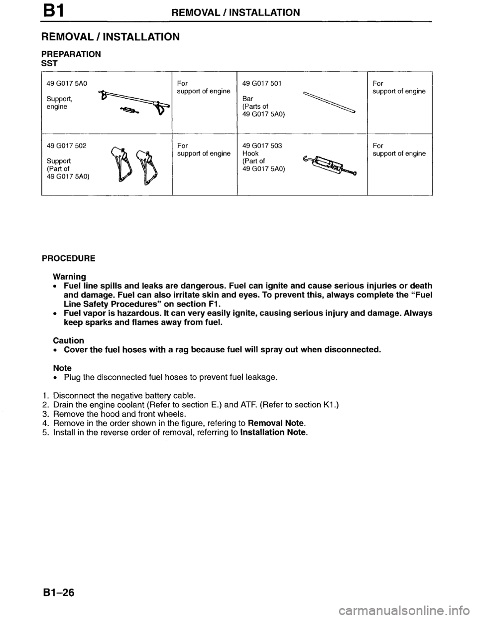 MAZDA MILLENIA 1996  Workshop Manual 