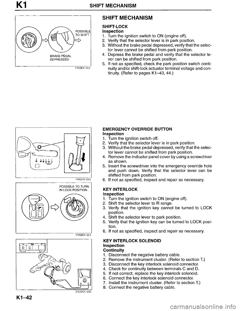 MAZDA MILLENIA 1996  Workshop Manual 