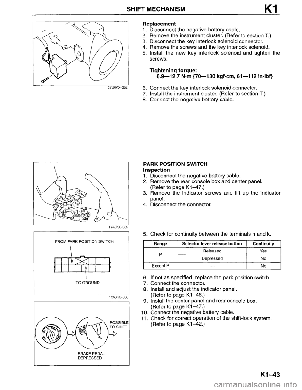 MAZDA MILLENIA 1996  Workshop Manual 