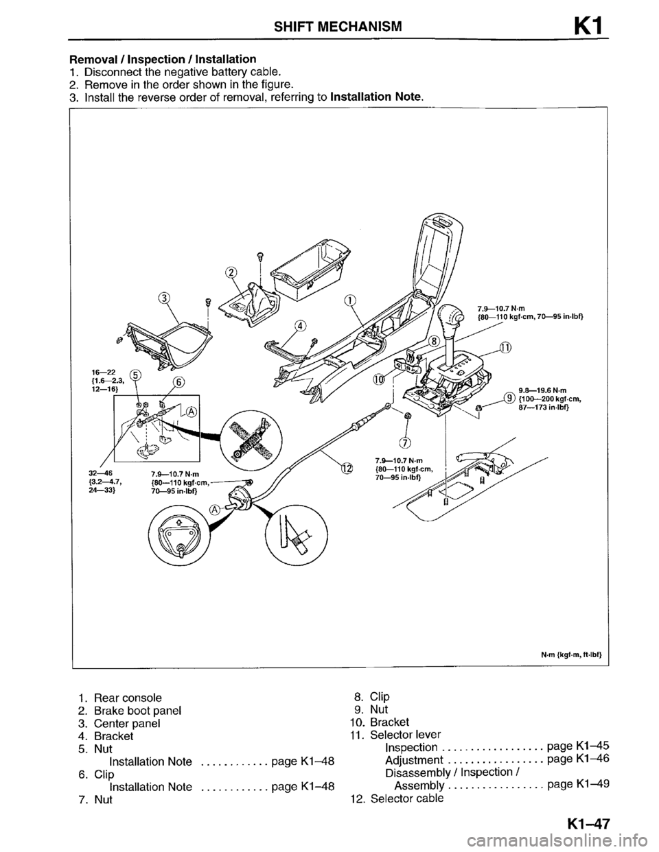 MAZDA MILLENIA 1996  Workshop Manual 