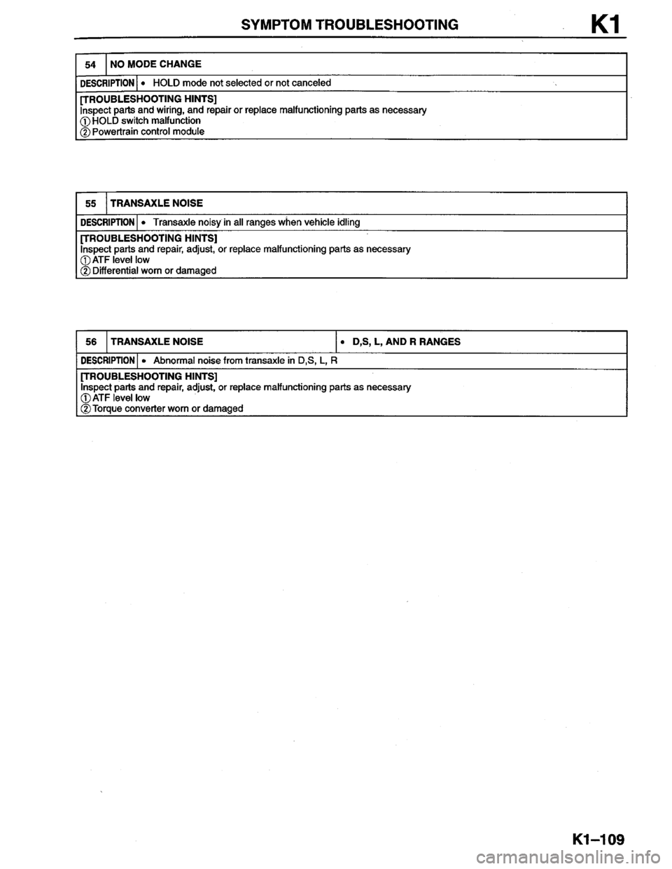 MAZDA MILLENIA 1996  Workshop Manual 