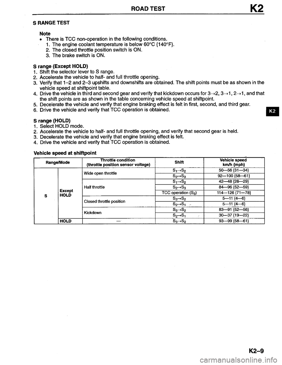 MAZDA MILLENIA 1996  Workshop Manual 