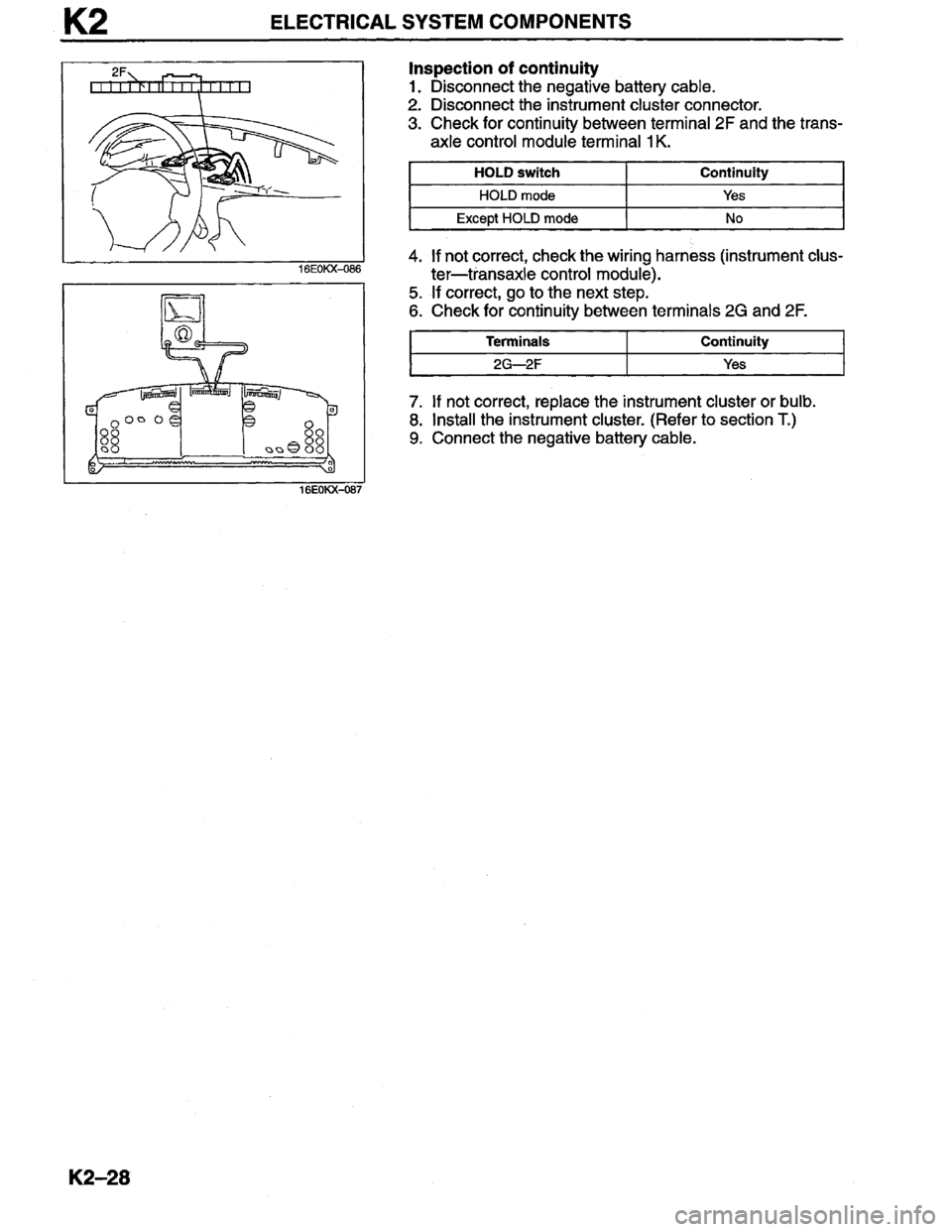 MAZDA MILLENIA 1996  Workshop Manual 